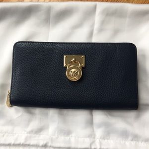 Michael Kors Blue Pebbled Wallet